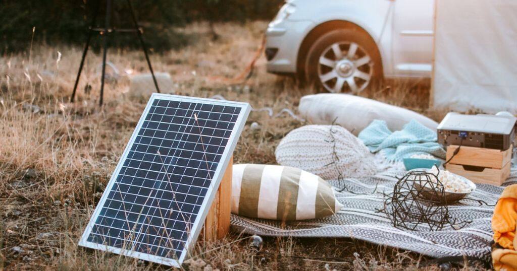 A Solar Panel for Camping that are 8 inches long