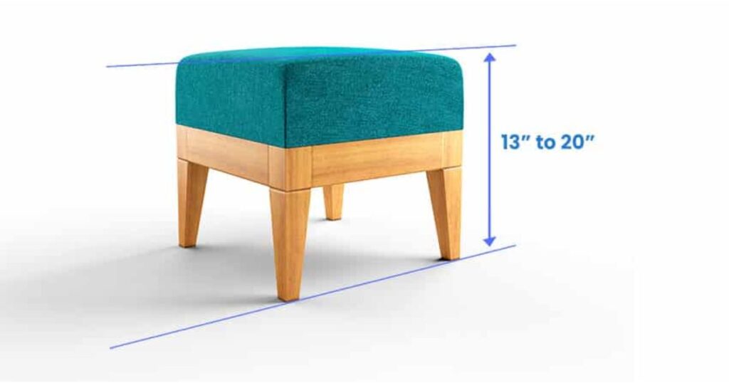 Standard Ottoman or Footstool Height That 20 Inches Long
