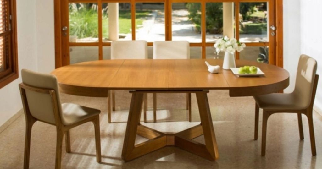 Round Dining Table for Eight, 59 Inches Tall