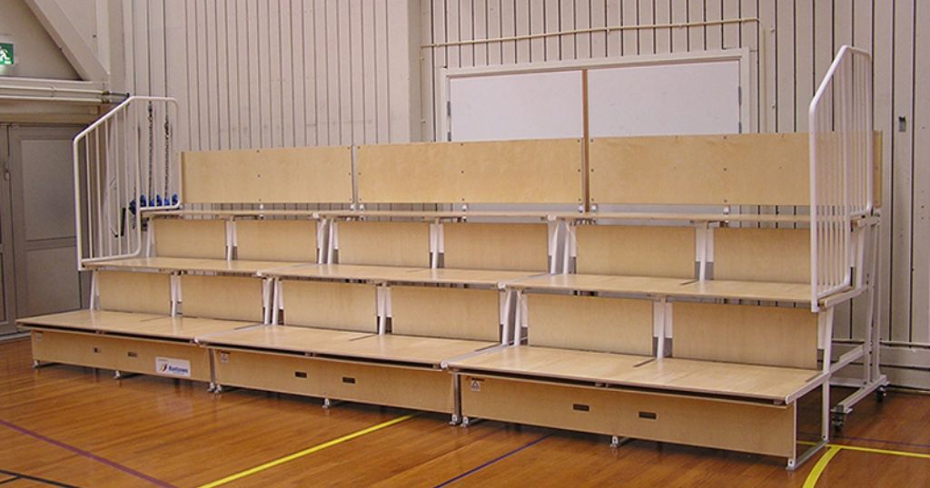 Small spectator bleachers, 30 feet long