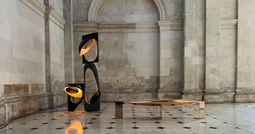 Statement floor sculptures that are 54 inches tall