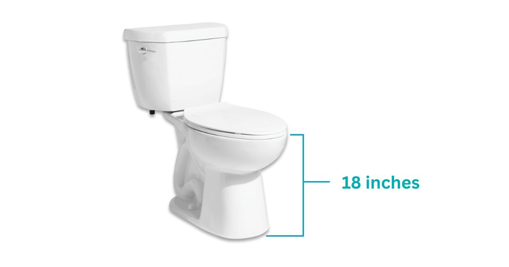 ADA Comfort Height Toilet that is 18 inches long