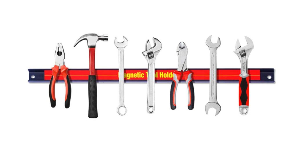 Magnetic Tool Organizer Strip that is 18 inches long